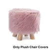 Housses de chaise en tissu peluche pouf couverture repose-pieds laine artificielle doux en peau de mouton repose-pieds protecteur Po accessoires RRD12422