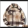 Mélanges de laine pour hommes Vêtements Hommes Manteaux de laine Vestes Automne Hiver Rétro Casual Plaid Manteau Mâle Mode Veste Coréenne Streetwear Ma 9Qram