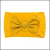 Fasce per capelli Gioielli Jewelrywaffle Bowknot Fascia per capelli Turbante Tinta unita Born Baby Girls Fasce elastiche Soft Nylon Hair Aessories Drop Delivery 20