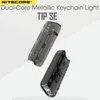 Ficklampor Torches Original Nitecore Tips SE 700 Lumen 2 x P8 LED med uppladdningsbart Li-ion Batteri Dual-Core Metallic Keychain Light