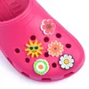 Factory wholesale Summer bee flower Soft PVC rubber Shoe clog charms for Christmas gift