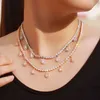 Cwwzirkons bling tennis ketting water drop cubic zirkonia vrouwen bruiloft choker ketting gouden kleur bohomian sieraden CP072