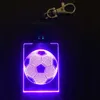 LED 3DアクリルキーチェーンRGBカラフルな夜ライトキーペンダントランプのウェディングクリスマスの装飾ギフトキーホルダー