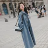 Women's Wool & Blends Long Woolen Coats Korean Fashion Preppy Style Vintage Sleeve Thicken Cardigan Chic Butterfly Cuffs Oversized Jacket