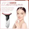 CKEYIN Ultrasonic Neck Massager Face Lifting EMS Micro-Currents Anti-rynkor Dra åt Pon Therapy Beauty Instrument 220216