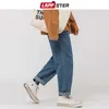 LAPPSTER Uomo Moda coreana Jeans blu Pantaloni Harem Uomo Streetwear giapponese Denim Baggy Gamba larga Allentato Plus Size 5XL 210723