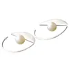 Bocai 100% S925 Sterling Ear Drop Natural Pearl Fashion Thai Silver Smycken Ren Argentum Örhängen för Kvinnor