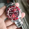 Top relógios masculinos mecânicos automáticos de alta qualidade mens relógio prata alça de aço inoxidável vermelho 2318 movimento orologio di lusso wristwatch
