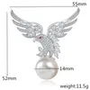 Pins, Brooches Domineering Eagle Zircon Corsage Dapeng Spreading Men's Coat Suit Pearl Brooch For Women Wedding Jewelry X00269
