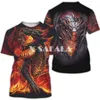 Мужские футболки летний мужчина спорт 3D футболка унисекс Harajuku злой свет огненный дракон печать рубашки мужские моды повседневные с короткими рукавами тройники-7