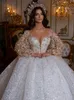 Luxe Perles Robe De Bal Robe De Mariée Dubaï Arabe Royal Train Dentelle Paillettes Robe De Mariée Aibye Robes De Mariée 2021 Robe De Noi245w