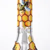 Unika Bee Style Glass Bongs Rak Tube Hookahs Mini Oil Dab Rigs Bägare Bong Tjocka Rökning Vattenrör med 18mm Kvinna Joint