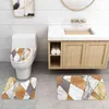 Antislip toilet mat badkamer bad set met waterdichte douchegordijn absorberende stoelhoes wasruimte vloer 211109