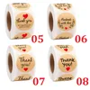 2.5cm 1inch Thank You Heart Kraft Paper Adhesive Stickers 500 Pcs Roll DIY Gift Cake Baking Bag Seal Label Package Envelope Decoration