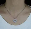 Alla hjärtans dag gåva 41 + 10cm Box Chain Micro Pave Baguette CZ Heart Shaped Pendant Iced Out Bling Smycken Halsband för Kvinnor Kedjor