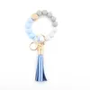 NEWParty Supplies Fashion Silicone Bead Bracelets Beech Tassel Key Chain Pendant Leather Bracelet Women's Jewelry 14 Style ZZA9593