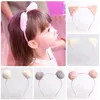 Sweet Cat Ears Head Bands Fashion Hairbezel Balls Plush Hair Sticks Headband Women Girls Hairhoop Födelsedagsfesttillbehör