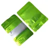 100Pcs/lot Matte Green Aluminum Foil Zipper Bags Self Seal Mylar Package Bag Clear Window Candy Cookies Snack Coffee Storage