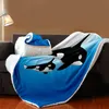 Blankets Irisbell Cartoon Whale Print Fuzzy Sherpa Blanket Home Bed Sofa Couch Decorative Square Throw Quilt Soft Plush Bedspread