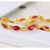 Armband Women Girl Luxury Zircon Wrist Chain Yellow Gold Filled Classic Beautiful Fashion Jewelry Link