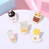 Милый Coffe Cat Brouches Pin для женщин Мужчины модные платья пальто рубашка демин металлические забавные Брошь Булавки значки Продвижение подарка ювелирных изделий Новый дизайн