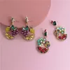 Zomer Elegant Overdreven Fruit Crystal Hanger Dangle Oorbellen Voor Vrouwelijke Girl Party Drop Earring Sieraden