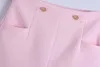 Pantaloncini rosa Pantaloni corti da donna con bottoni in tweed Sweet 210421