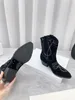 2021 خمر الغربية كاوبوي فارس أحذية جلدية عالية الحرير السلس بقرة جلد الغزال الحجم 35-40