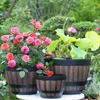 Hars Whisky Barrel Bloempot Ronde Planter Vintage Stijl Indoor Outdoor Garden Yard Patio El 211130