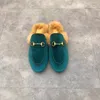Designer Nieuwe Lederen Loafers Bont Muller Slipper met gesp Mode Dames Princetown Dames Casual Furs Muilezels Flats Grootte 35-44