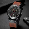 Men Watch Top Luxury Brand CURREN Fashion Quartz Watches Men's Sport Waterproof Leather Band Male Clock Relogio Masculino Date 210517
