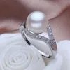 Cluster Rings MeiBaPJ 100% Real Freshwater Pearl Ring For Women 925 Sterling Silver Adjustable With 9-10mm Natural Jewelry