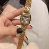 Kobieta 2021 Znane marki Moda Diament Zegarek Kwarcowy Kobiety Złoty Wrist Watch Square Reloj Mujer A163