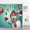 Kerst douchegordijn met haken badkamer gordijnen 3D-douche gordijnen bad bloem sneeuwvlok waterdicht decoratie gordijn 211116