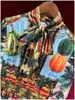 vintage designer stylish floral tropical printed bow collar long sleeve spring fashion midi elastic high waist dress 210421