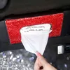 Crystal Handduk Sats Sun Visor Vävnad Boxhållare Auto Inredning Förvaring Dekoration Rhinestone Car Tillbehör