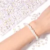 500st/parti 7mm guld vit distans charm pärlor akryl bokstäver pärlor a-z alfabet passform för armband halsband diy smycken tillverkning