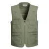6 Colors Large Size Quick-Drying Work Vest Mens Fishing Camping Sleeveless Jacket Outdoor Male Waistcoats with Many Multi Pocket 210925
