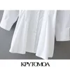 Vrouwen chique mode knop-up geplooid mini shirt jurk vintage lange mouw rug elastische slanke vrouwelijke jurken mujer 210416