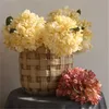 Couronnes de fleurs décoratives une soie rétro couleur hortensia tige de fleur artificielle courte branche d'hortensia pour centres de table de mariage Floral De