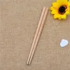 Palillos hechos a mano reutilizables Madera natural japonesa Beech Chopsticks Herramientas de alimentos Sushi Niño Aprenda utilizando los palillos 18cm DAW155