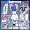 Projet Qiqi Cosplay Costume Jeu Genshin Impact Zombie Girl Robe Tops Pantalons Anime Accessoires Ensemble Halloween Vêtements Noël Y0903