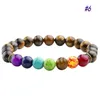 Cadeaux de fête de mariage 7 Bracelet chakra hommes Black Lava Balance de guéris