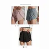 Leggings shorts shorts iogaworld ioga Exercício de fitness speed de corrida externa seca falsa duas malhas respiráveis ​​acolchoadas