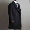 Classic Custom Made Tuxedos Winter Solid Windbreaker Jacket 2022 Men Coat Fashion Long Trench Coats Lapel Business Overcoat