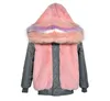 Women's Fur & Faux Grey Bomber Jacket For Women Lined Coat With Beautiful And Lovely Pink Collar