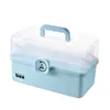 3/2 Tier Medicinsk lådor Förvaringslåda Stor kapacitet Sundrices Organizer Folding Chest Portable First Aid Kit 210922
