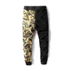 Casual Pants Mäns Höst och Winter Shark Cartoon Print Camouflage Stitching Pants Hip-Hop Loose Trousers Street Clothing