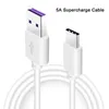 Câble USB haute vitesse 5A Chargeur rapide Type C Câbles de chargement 1M Supercharge Super Charge pour Huawei Samsung LG Moto Xiaomi Téléphone Android