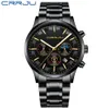 CRRJU Top Men Watches Fashion 30m Waterproof Watch for Men Multifunctional Chronograph Sport Watch Luminous+Box 210517